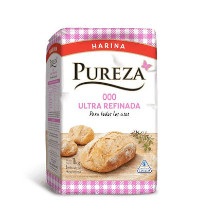 Pureza 000 Ultra Refined Wheat Flour 1kg | Fine Argentine Baking Flour