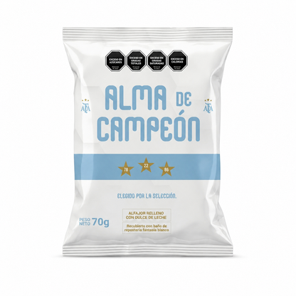 Alma de Campeón White Fantasy Alfajores Box 12 Units | Argentine Sweet Cookies