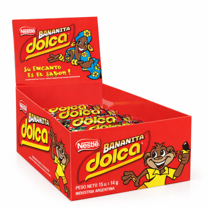 Bananita Dolca Banana Cream Chocolate Candy | Box of 16 Units (14g Each)