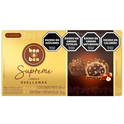 Bon o Bon Supreme Hazelnut Chocolate Wafer Bonbons 144 g (8 x 18 g) by Arcor