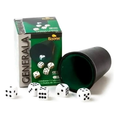 Bisonte Generala Green Box Game | Plastic Dice Cup