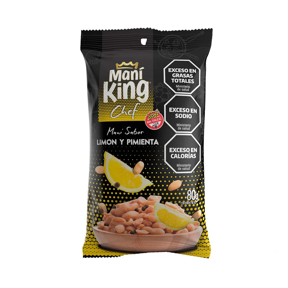 Maní King Chef Lemon & Pepper Flavored Peanuts 80 g