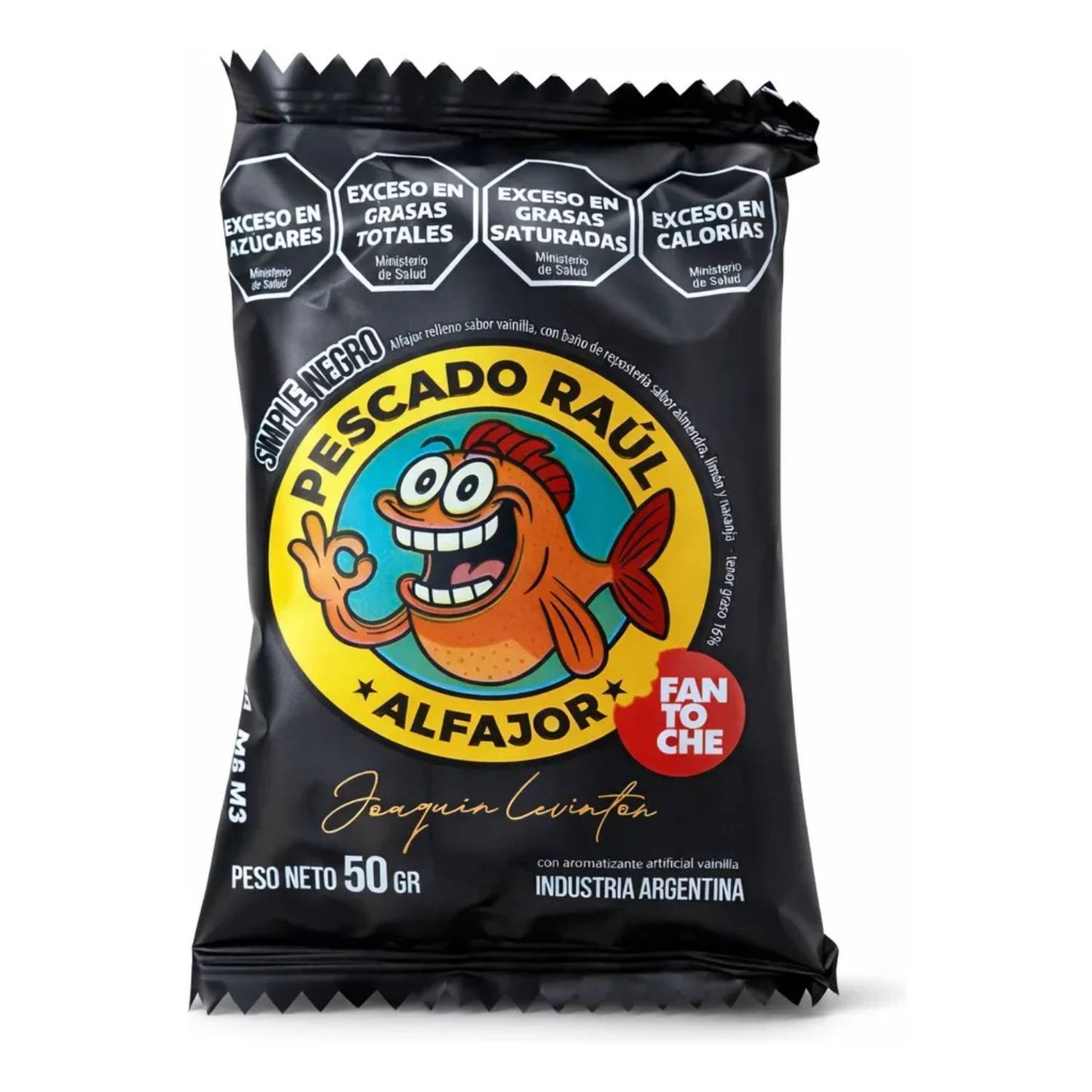 Fantoche Pescado Raúl Negro Alfajor 50g