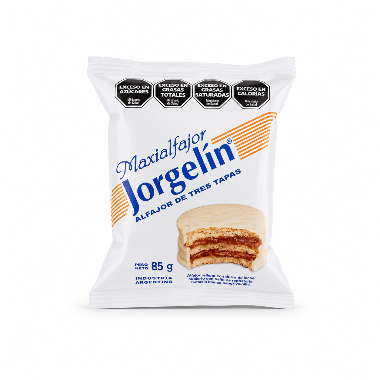 Jorgelín Triple White Alfajor with Dulce de Leche 85g / 2.9oz
