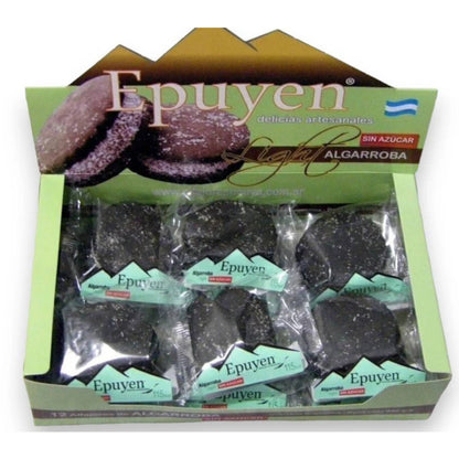 Epuyen Carob Alfajores Light with Dulce de Leche | Sugar-Free 12 Pack (600g / 1.32 lb)