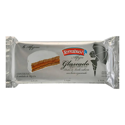 Terrabusi Glazed Alfajores with Dulce de Leche (6 Pack, 252g / 8.88 oz)