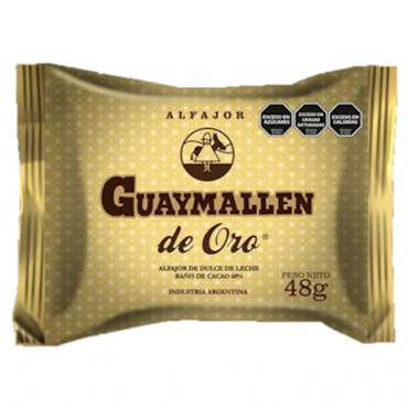 Guaymallen Alfajor Oro Dulce de Leche with Cocoa Coating 48g