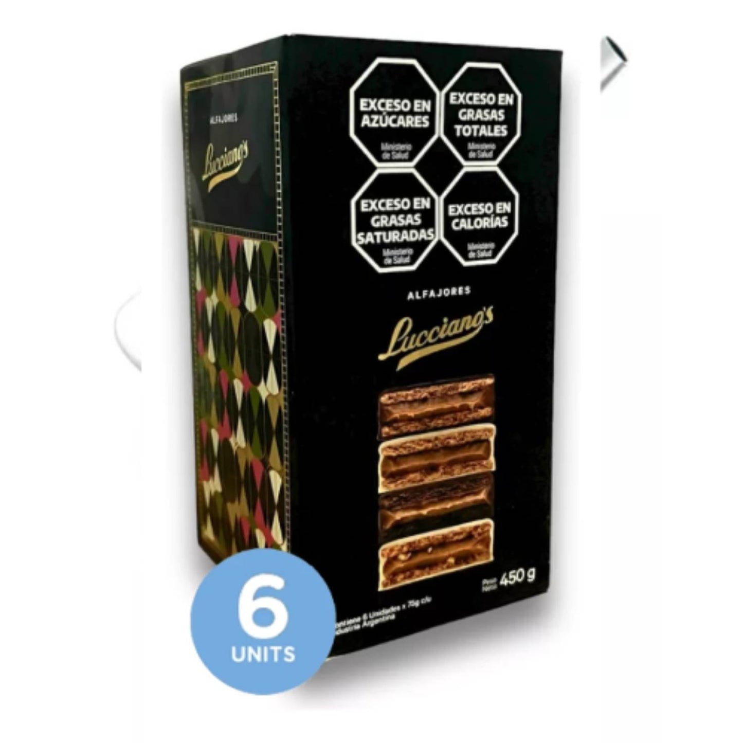 Lucciano’s Mixed Chocolate Alfajores with Dulce de Leche 6 Units 450g