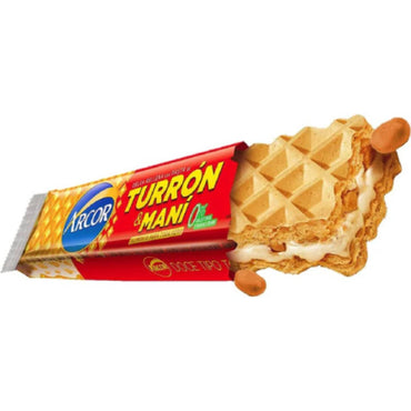 Arcor Turrón & Maní Bar | Hard Peanut Cream and Biscuit Bar 25g / 0.81 oz