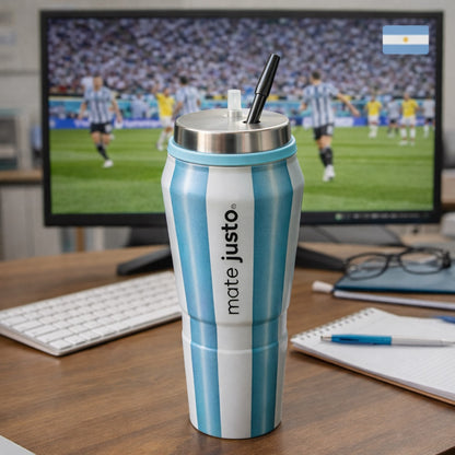 Mate Justo Imperial World Cup Edition – Self-Filling Mate Cup, Spill-Proof