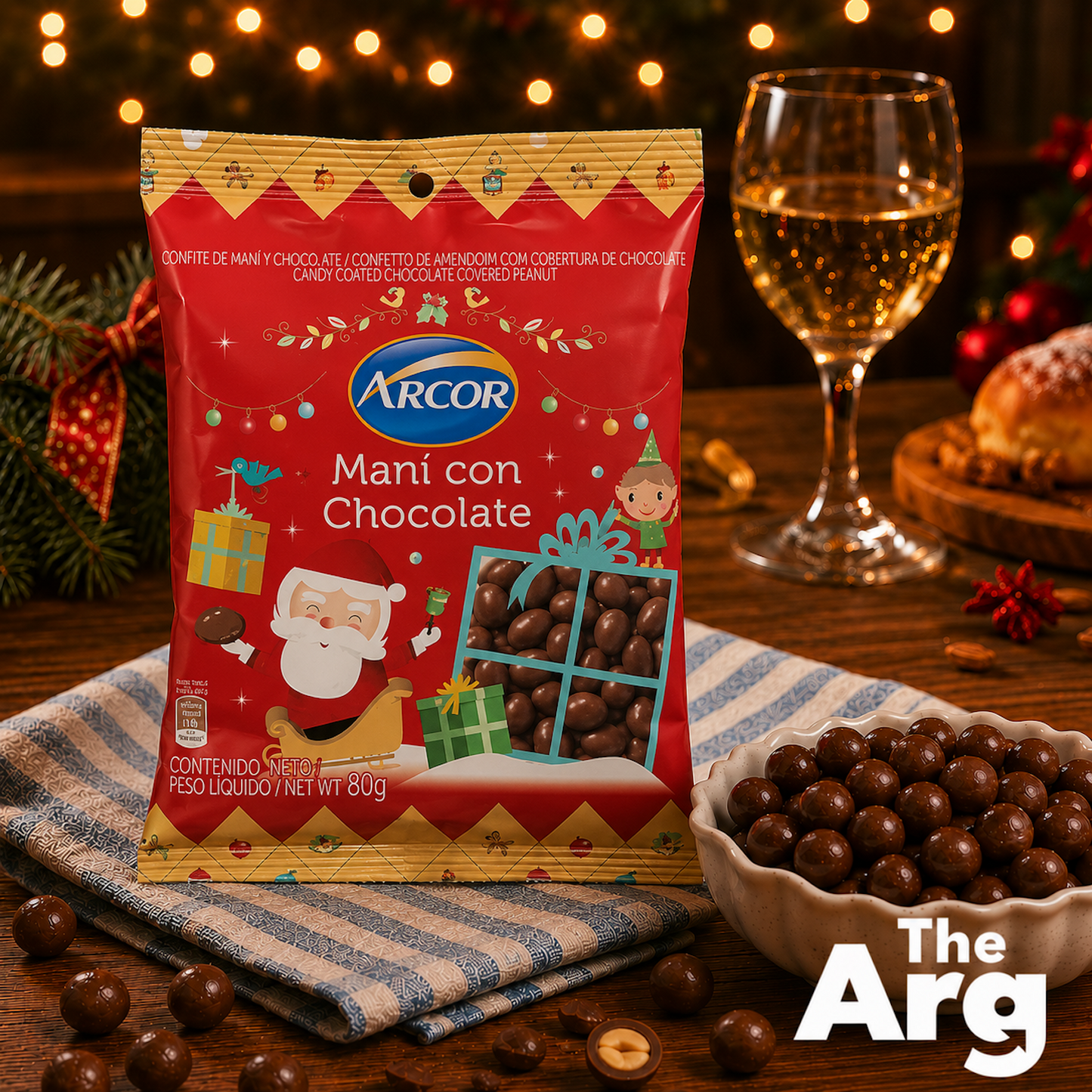 Arcor Maní con Chocolate Milk Chocolate Coated Peanuts 80g | Argentine Snack