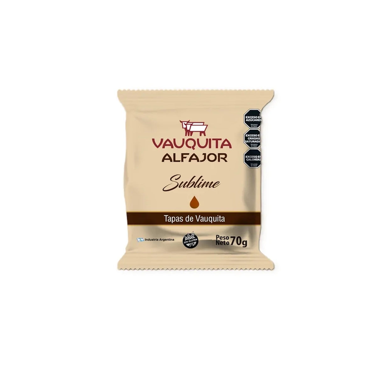Vauquita Sublime Alfajor Dulce de Leche Chocolate 70g