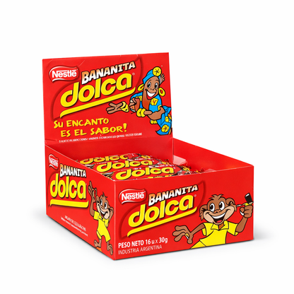 Bananita Dolca Banana Cream Chocolate Bar | Box of 16 (30g Each) Argentine Candy