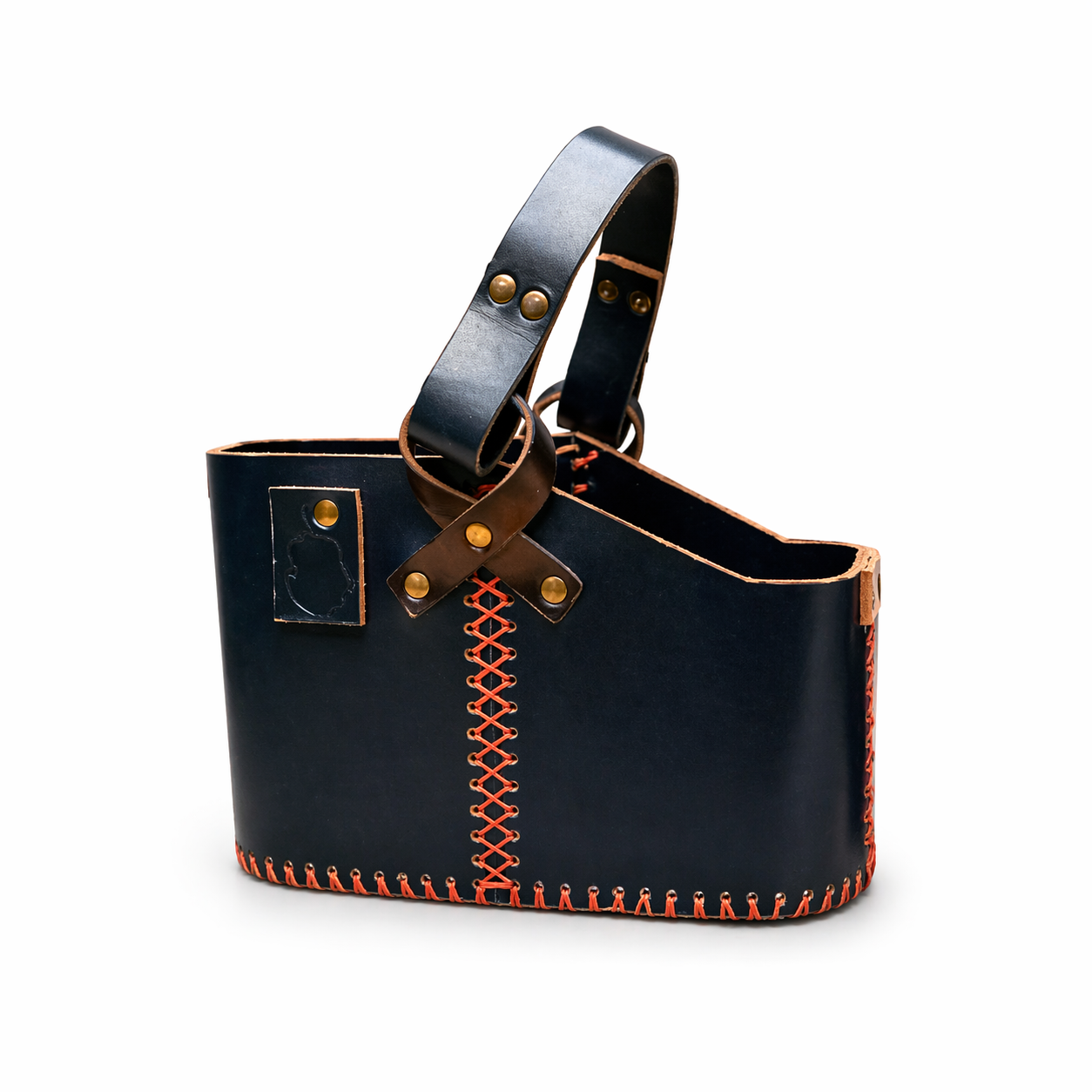 Blue Leather Mate Bag | Handcrafted Argentine Mate Carrier