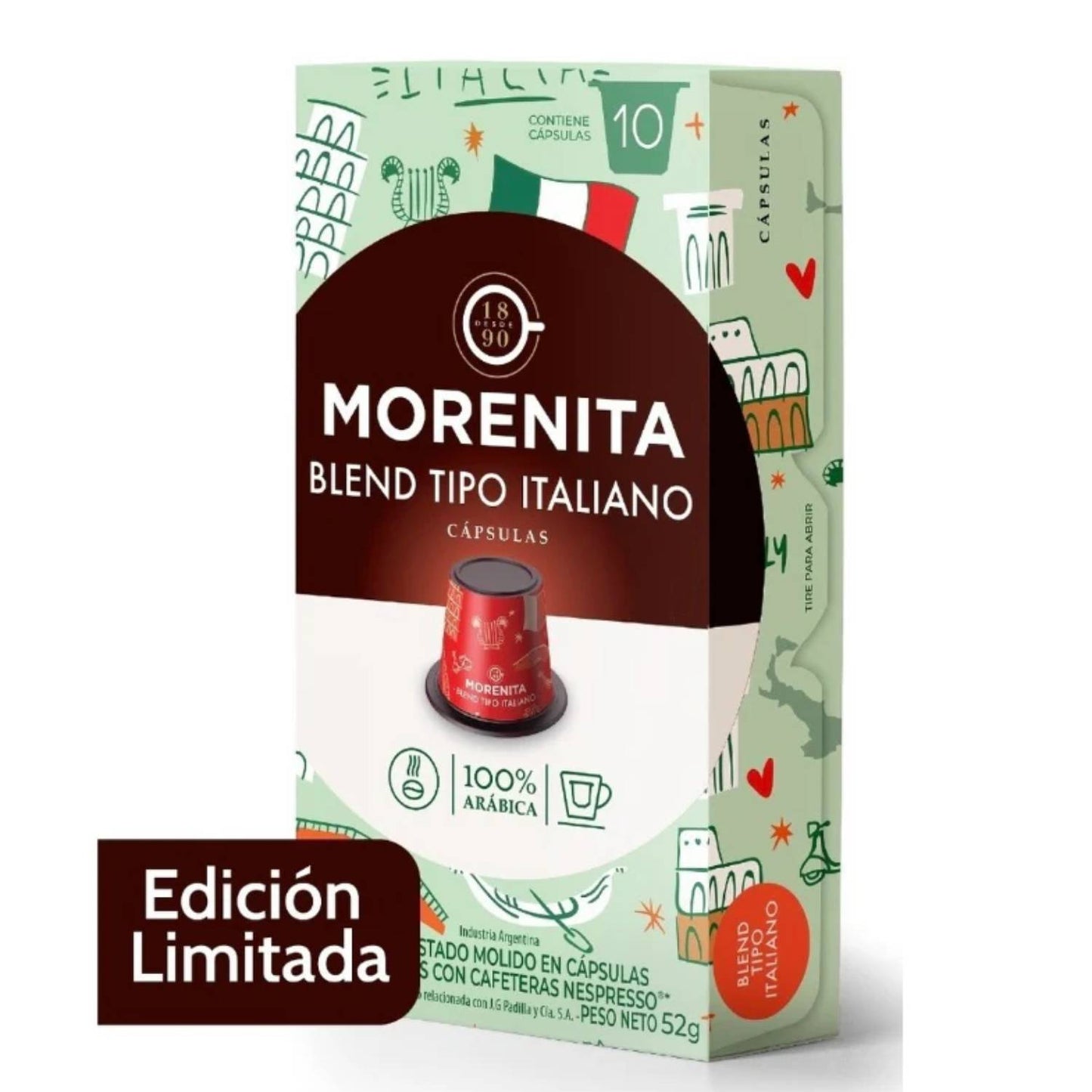 La Morenita Coffee Capsules Italian Blend 52g | Argentine Coffee Experience