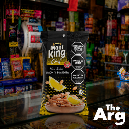 Maní King Chef Lemon & Pepper Flavored Peanuts 80 g