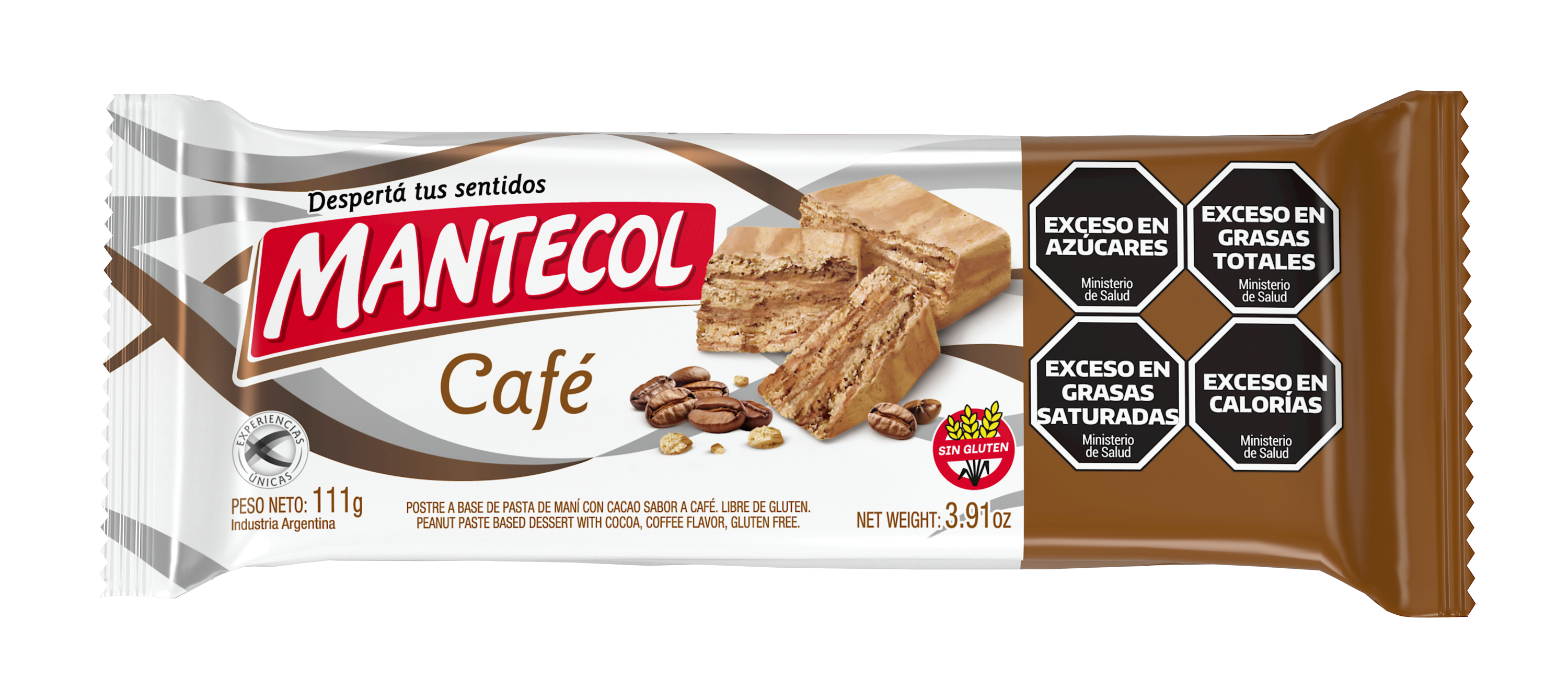 Mantecol - Coffee Flavor Semi-Soft Peanut Butter Gluten Free 111g/3.91oz