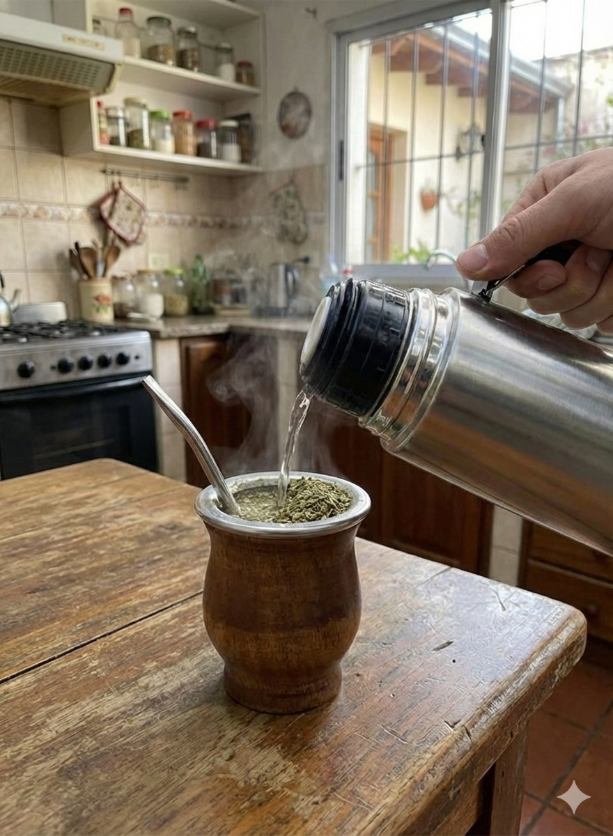 Mate Camionero Algarrobo Wood with Straw

