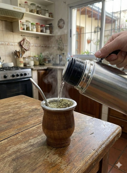 Mate Camionero Algarrobo Wood with Straw

