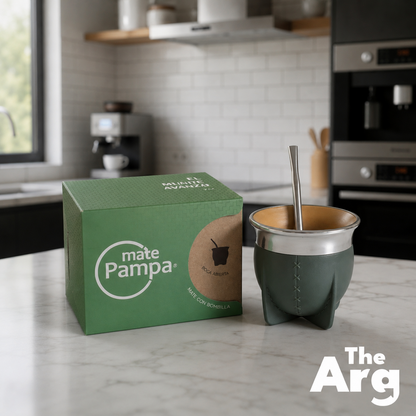 Mate Pampa Uruguayo Camionero Thermal Mate Cup with Bombilla (Stainless Steel Straw)