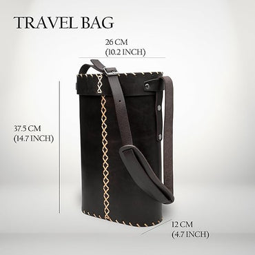 Matera de cuero - Bolsa para yerba mate, mate y termo - Negro