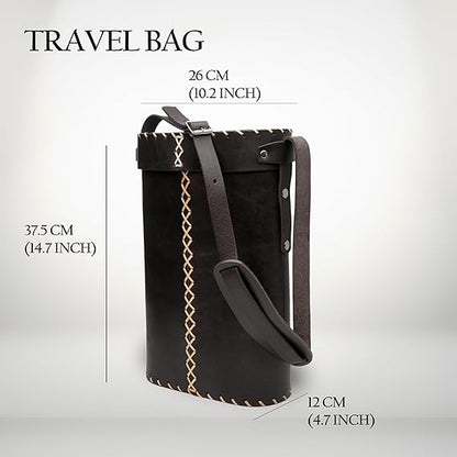 Matera de cuero - Bolsa para yerba mate, mate y termo - Negro