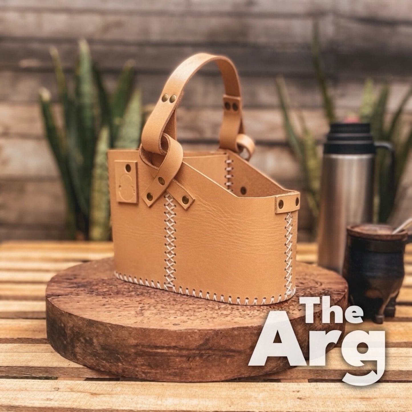 Natural Leather Simple Mate Bag | Traditional Argentine Matera