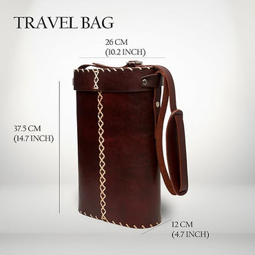 Leather Matera - Bag for Yerba Mate, Gourd, and Thermos - Brown