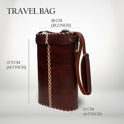 Leather Matera - Bag for Yerba Mate, Gourd, and Thermos - Brown