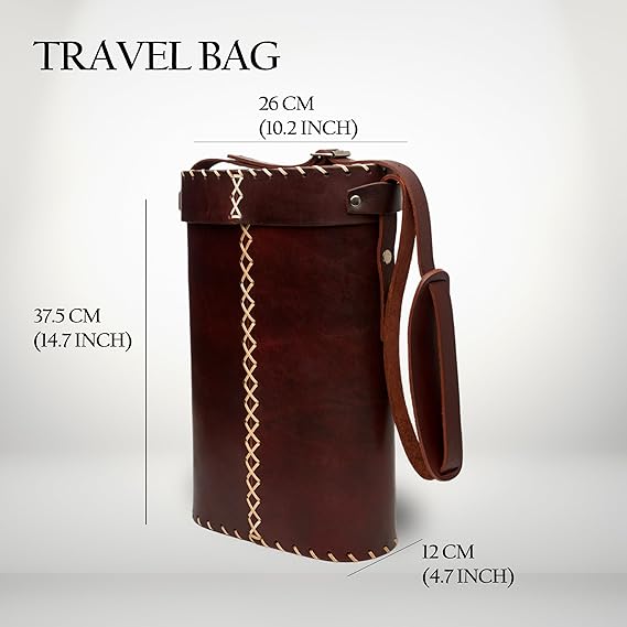 Leather Matera - Bag for Yerba Mate, Gourd, and Thermos - Brown