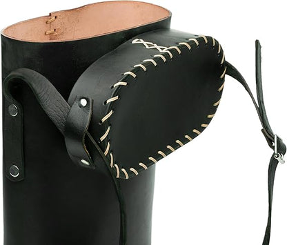 Matera de cuero - Bolsa para yerba mate, mate y termo - Negro