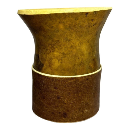 Natural Gourd Mate with Handcrafted Rustic Leather Base