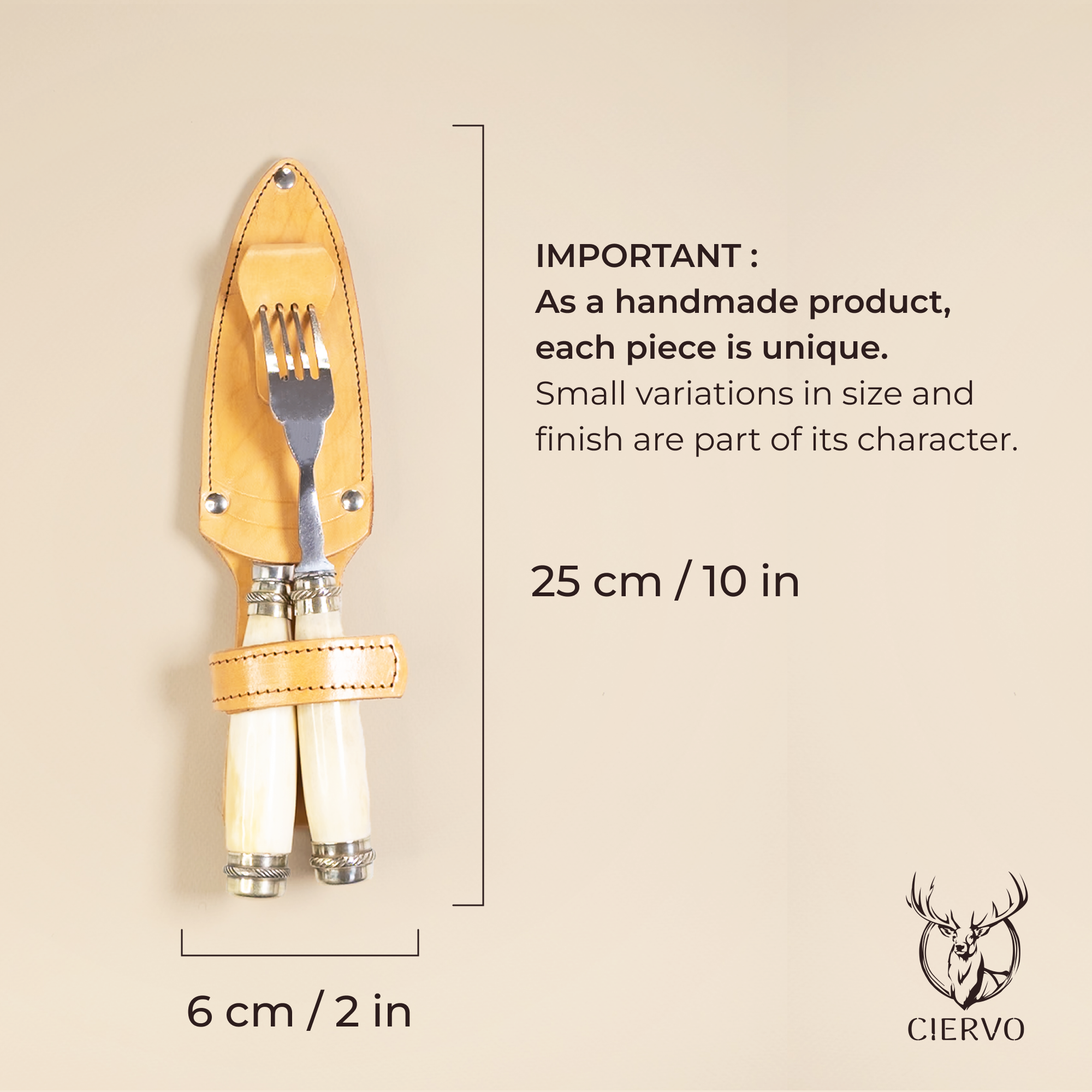 Picnic Set with Smooth Horse Bone Handle