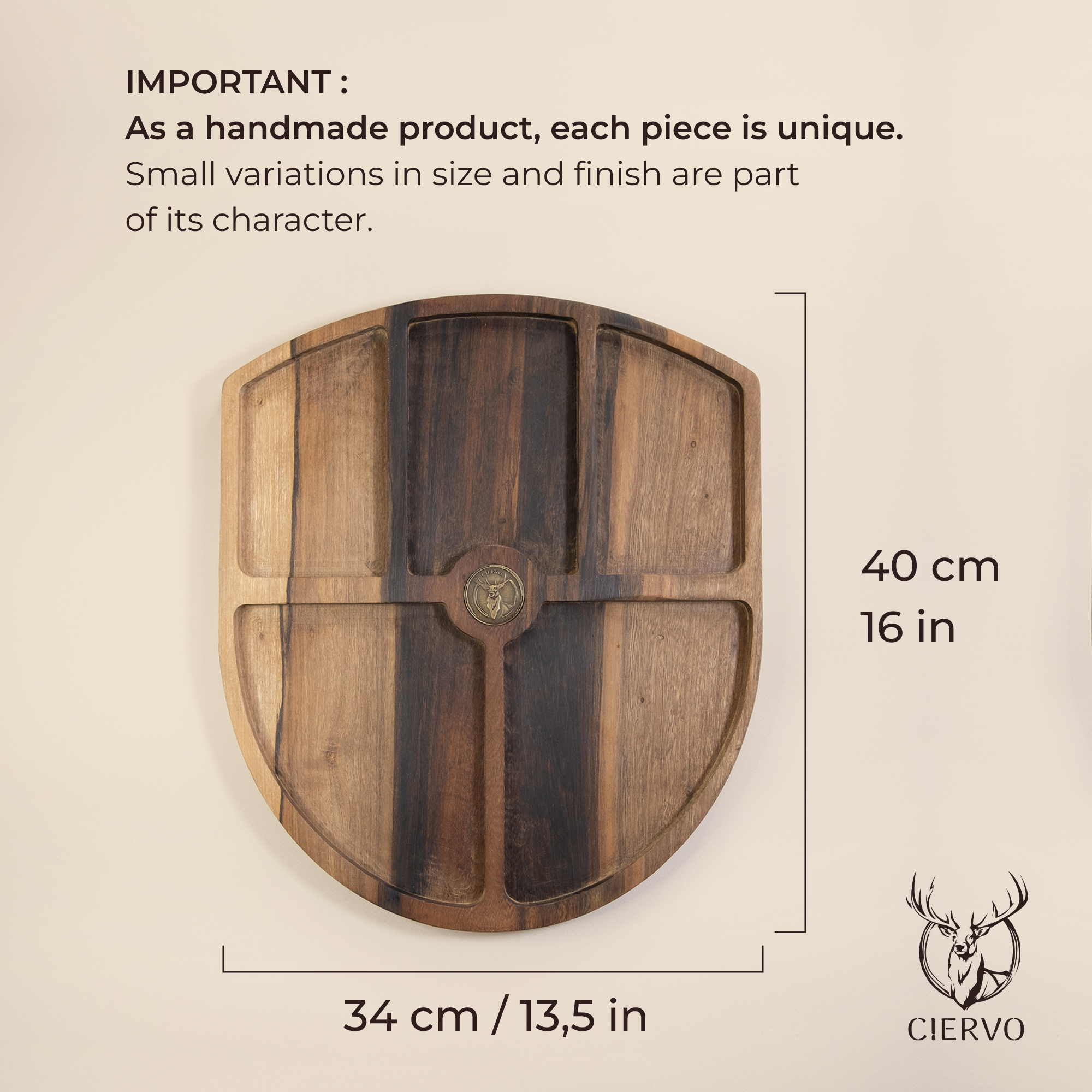 Pizza/Snack Dual-Use Board – Single-Piece Guayubira Wood