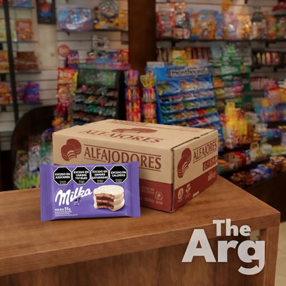 Milka Triple White Cookie Alfajor with Chocolate Mousse | Box of 36 (55 g each)