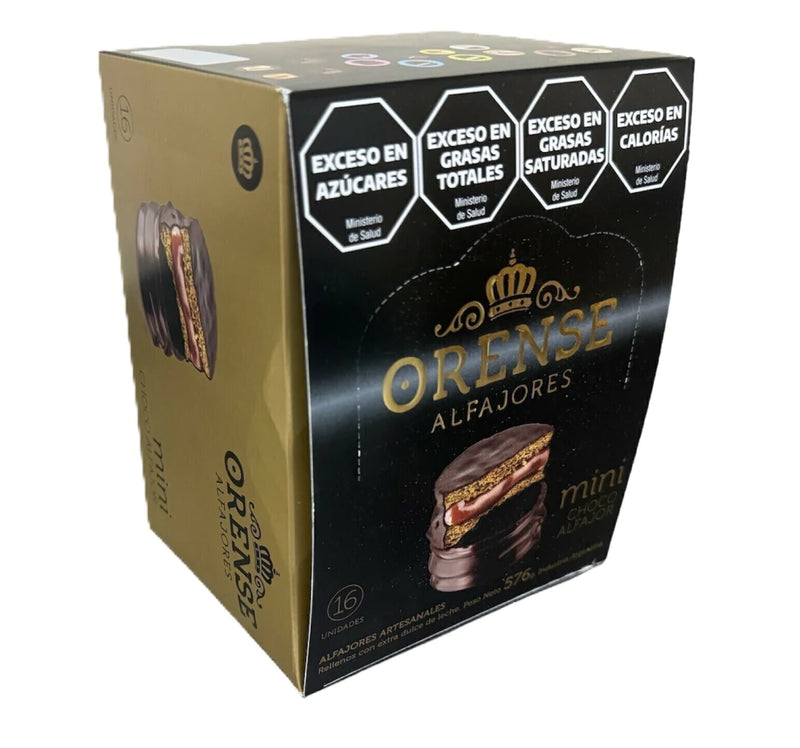 Orense Mini Alfajores with Dulce de Leche Cover in Semisweet Chocolate 16u. 576g/1.27lb
