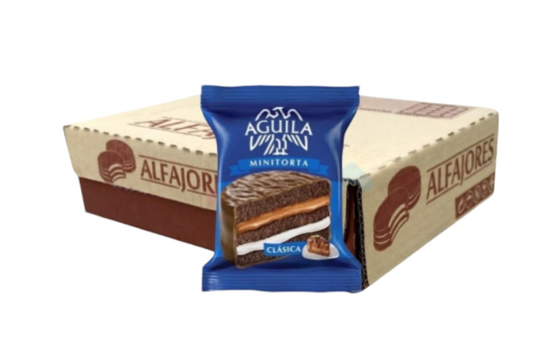 Aguila Alfajor Classic Minicake with Dulce de Leche and Cream Box of 21u. 69g /2.4 oz