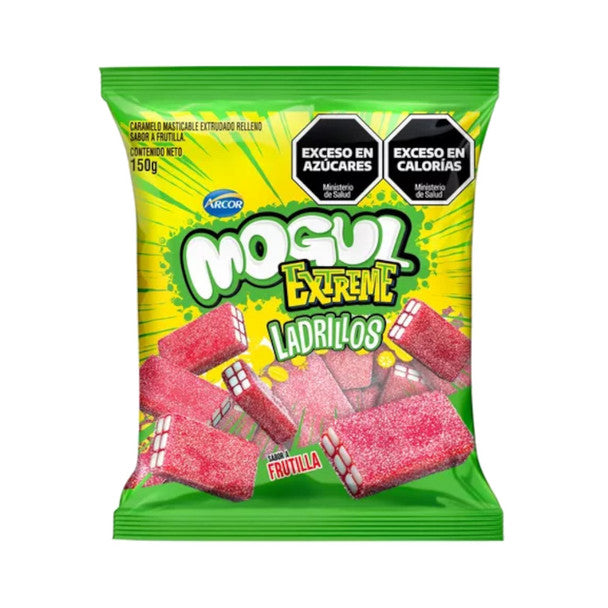 Arcor Mogul Extreme Strawberry-Flavored Brick-Shaped Sour Gummies 150