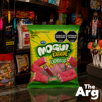 Arcor Mogul Extreme Strawberry Sour Gummies Brick Shape 150g