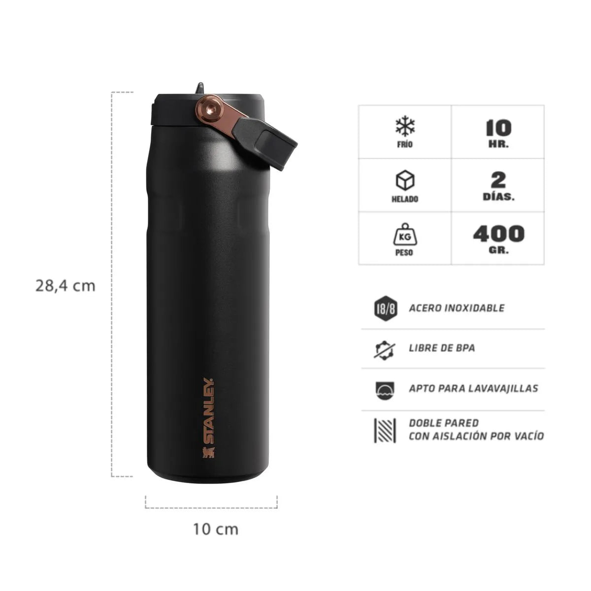 Stanley Messi IceFlow GOAT Bottle – Black Limited Edition – 710 ml / 24 oz