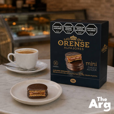 Orense Mini Alfajores with Dulce de Leche and Semisweet Chocolate Coating 16 Units 576g / 1.27lb