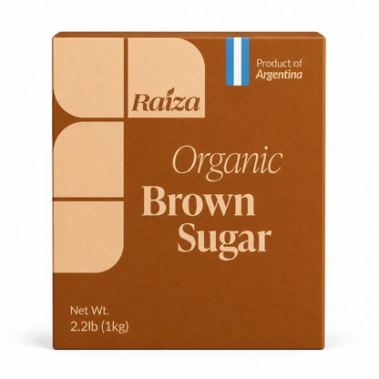 RAIZA Organic Brown Cane Sugar – OIA Certified Organic – 1 kg (2.2 lb)