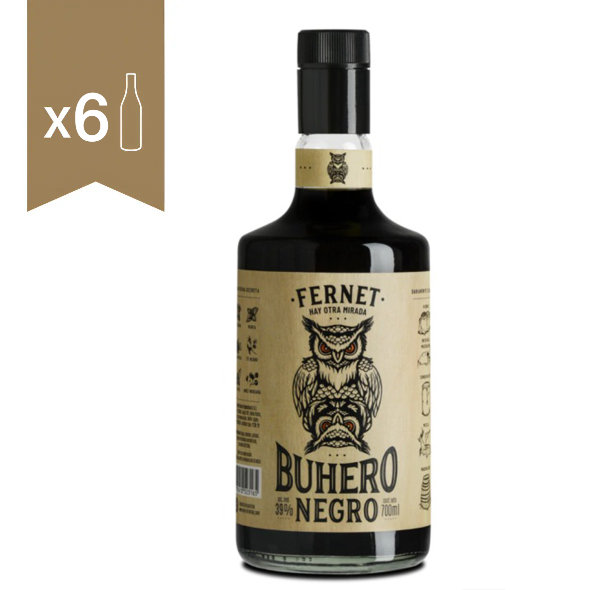 Fernet Argentine Buhero Negro 750ml (Buying 6)