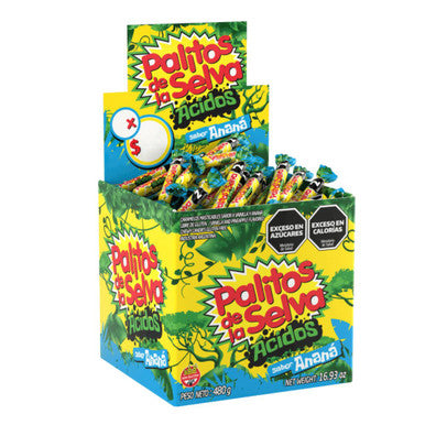 Palitos de la Selva Soft and Sour Candy Pineapple Box 480g