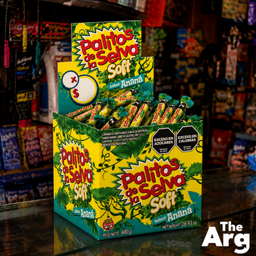 Palitos de la Selva Pineapple Soft and Sour Candy Box 480g