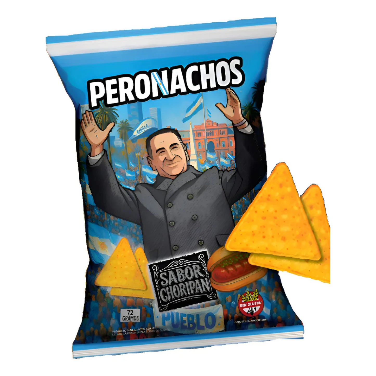 Peronachos Choripán Flavor Nachos – Gluten-Free Baked Snack 72g