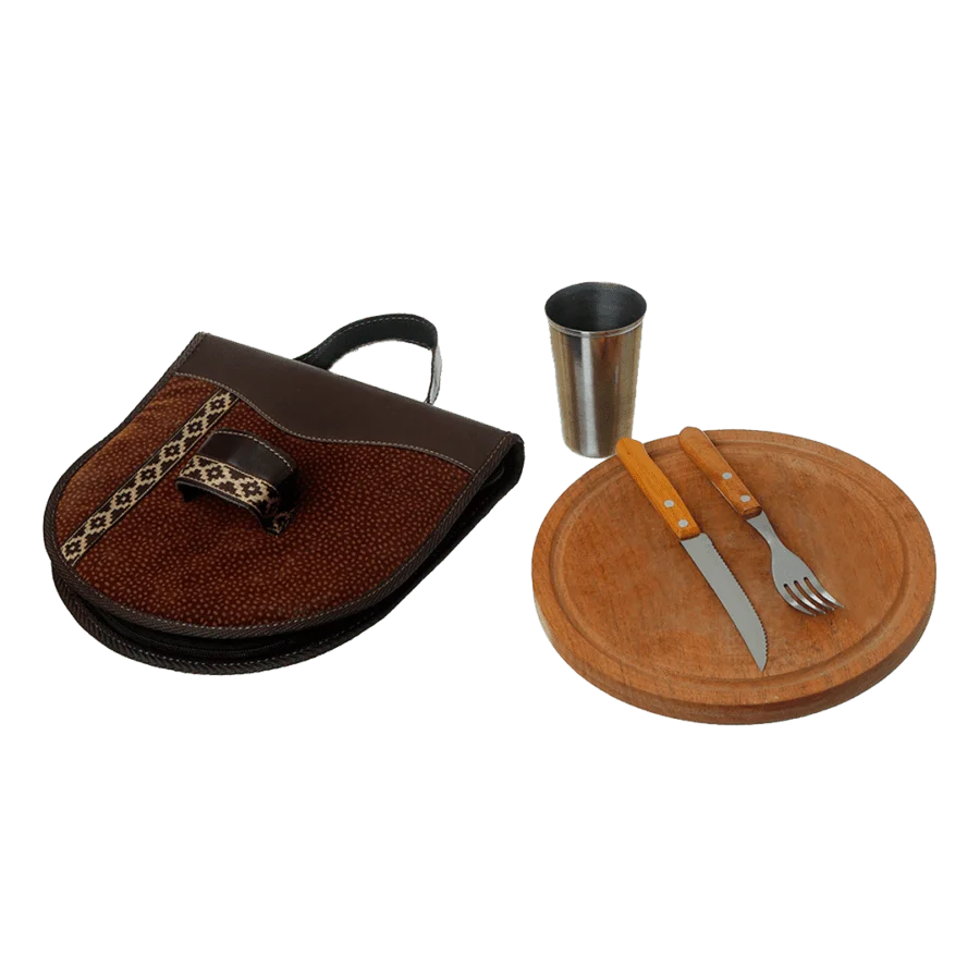 BBQ Set Single Case - Brown Leather