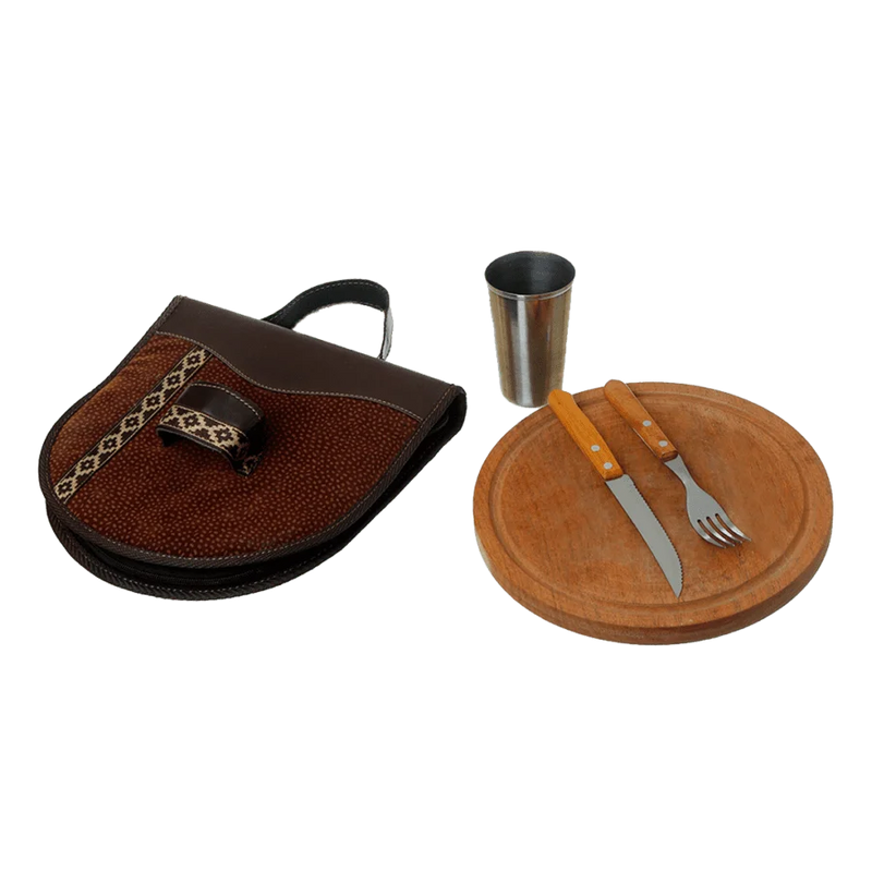 BBQ Set Single Case - Brown Leather