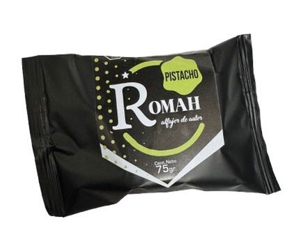 Romah - Chocolate Alfajor filled with Pistachio Cream 12u. 900g/1.98lb (Winners of The Mundial)