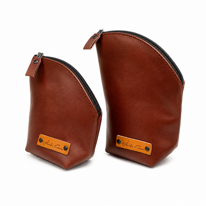 Brown Leather Yerba Mate & Sugar Holder Set